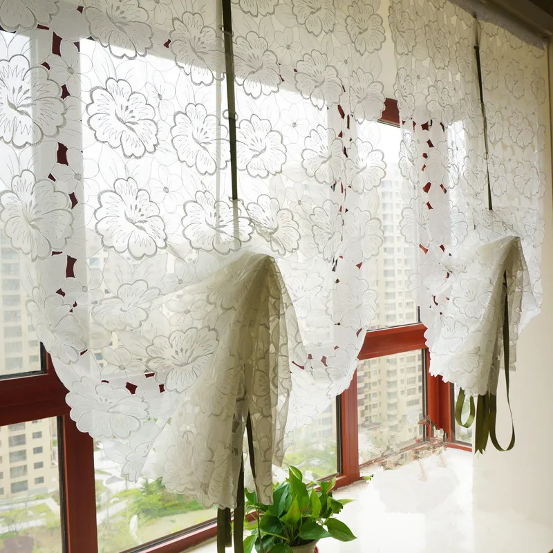 Белый Снежный Лотос вышитый полый воздушный шар занавеска Terri Wong пряжа