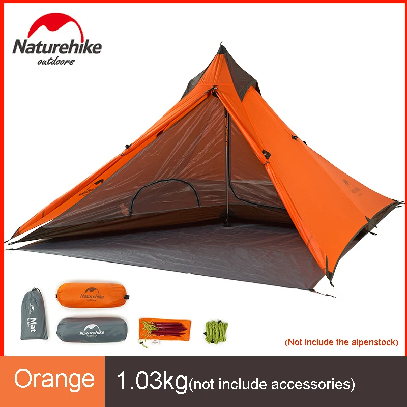 

Naturehike Spire Camping Tent 20D Silicone Nylon Tent Against Heavy Rain Outdoors Backpacking Hike Fishing Picnicking NH17T03-L
