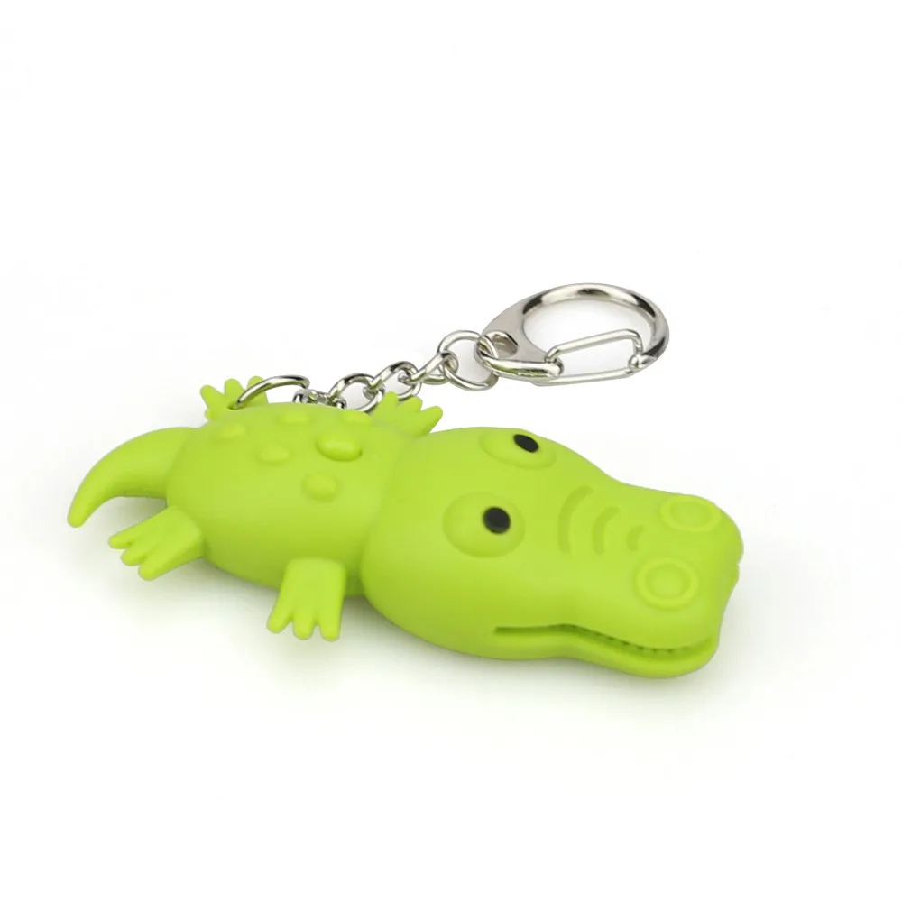 Новый светодиодный милый мультяшный брелок для ключей в виде крокодила с