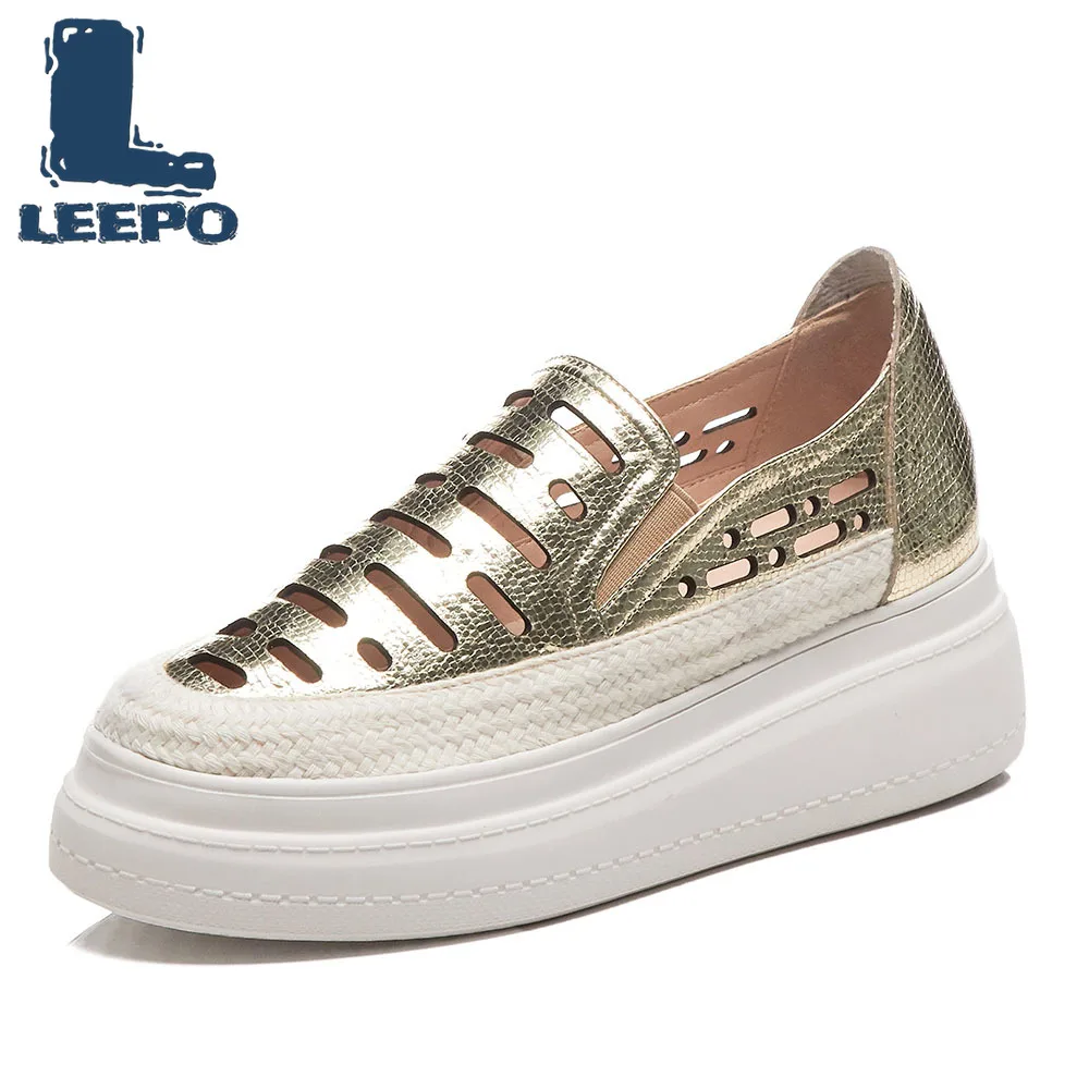 Женские лоферы с перфорацией на плоской платформе роскошные летние туфли ручной