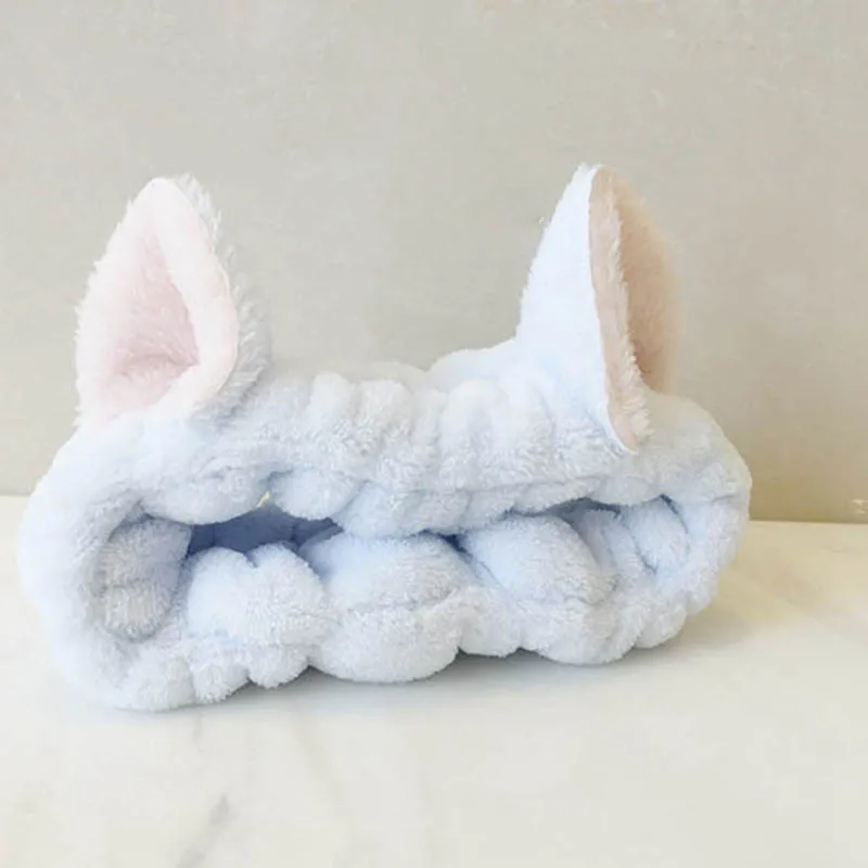 blue cat Милые плюшевые украшения для свадьбы мытье лица головная повязка Мягкая эластичная бархатная Женская лента для волос для нанесения макияжа широкие Волосы Галстуки Девушка аксессуар для волос - Цвет: blue cat