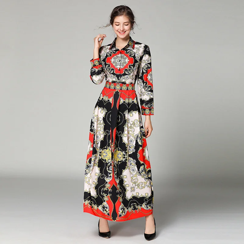 Новинка 2019 женская одежда весеннее модное платье с длинными рукавами и отложным