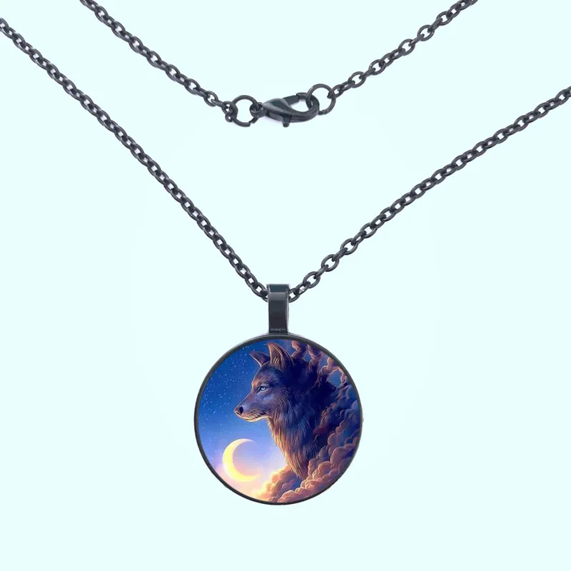 Стеклянное Серебряное колье moon Wolf Женские аксессуары для платья стеклянная