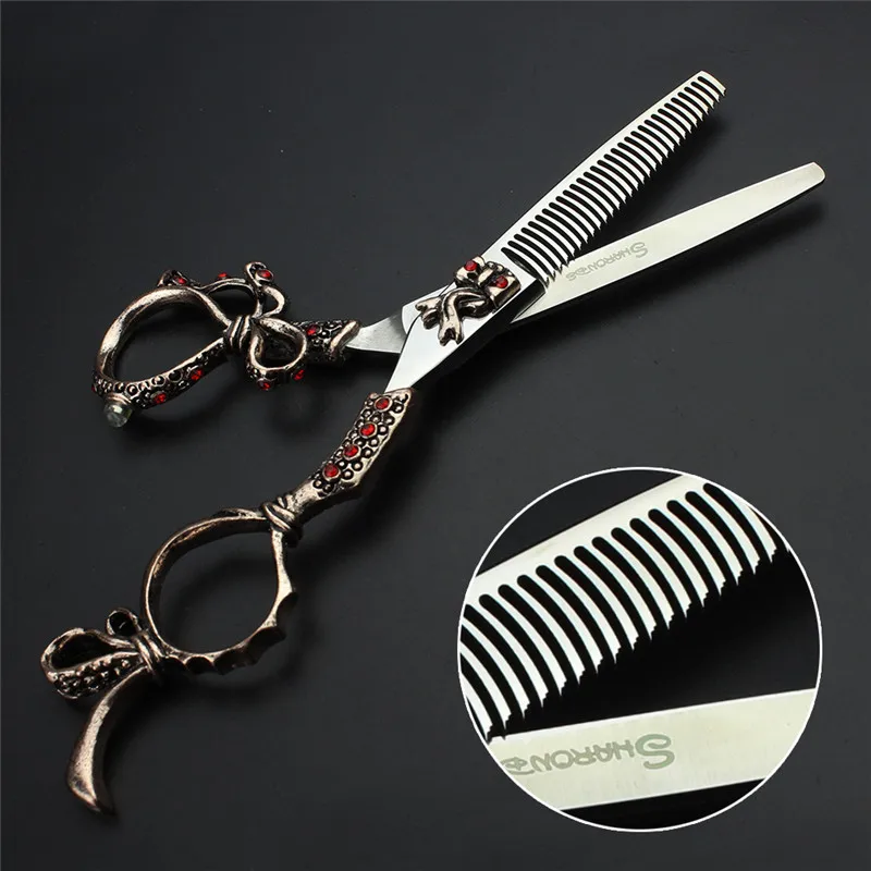 Распродажа черные японские ножницы для волос 6 дюймов Тефлоновые дешевые