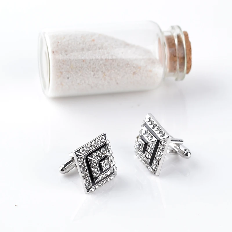 Мужская французская рубашка винтажные запонки модные стразы с финифтью