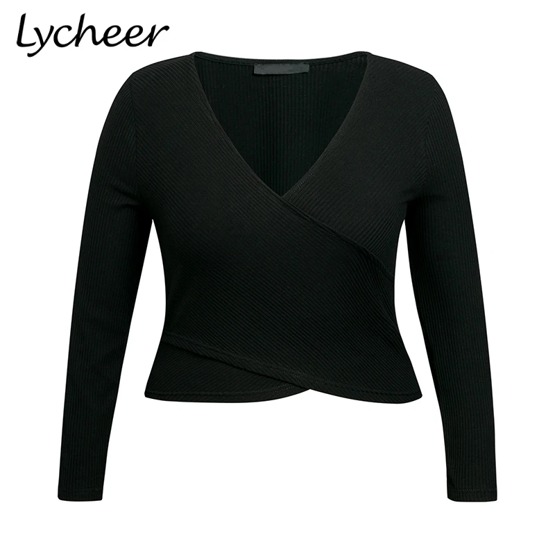 Женская офисная блузка Lycheer элегантная повседневная большого размера на осень 2019