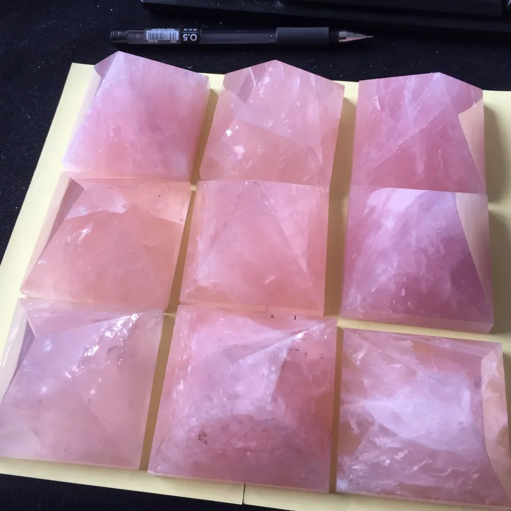 dohaibogoo natural crystal pyramid wholesale price 100% rock pink quartz rose healing stones hot sale gift | Дом и сад