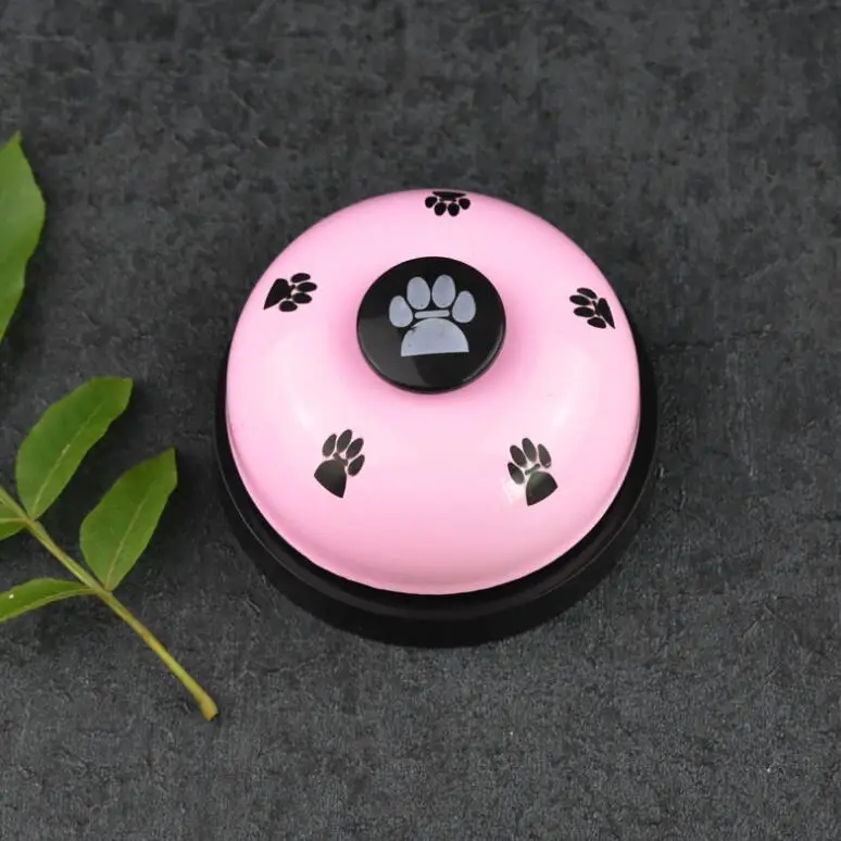 Розовый New Pet Call Bell Toy for Dog Interactive Pet Training Bell Toys Cat Kitten Puppy Food Feed Reminder Feeding Ringer - Цвет: Розовый