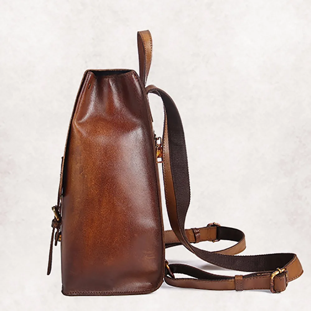 Модный мужской рюкзак из натуральной воловьей кожи известного бренда для книг