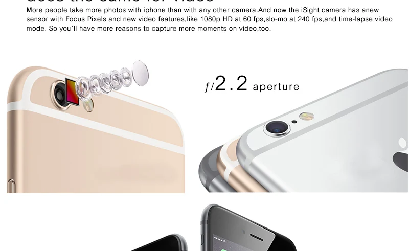 Восстановленный разблокированный Apple iPhone 6 1 ГБ Оперативная память 16/64 GB Встроенная память 4,7 дюймов IOS 8.0MP Камера отпечатков пальцев для iPhone 6 смартфонов
