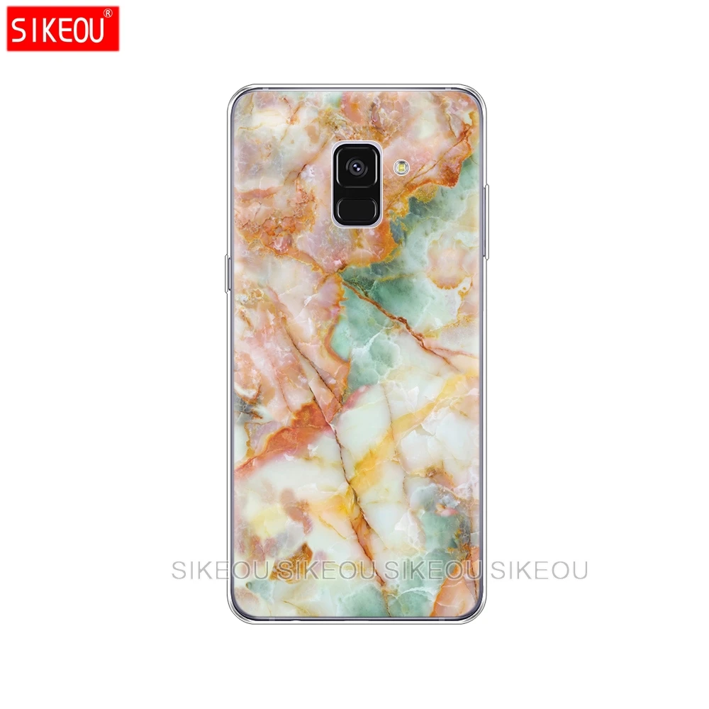 Силиконовый чехол для телефона Samsung Galaxy A8 2018 A3 A310 A5 A510 A7 2016 2017 мрамор Зеленый
