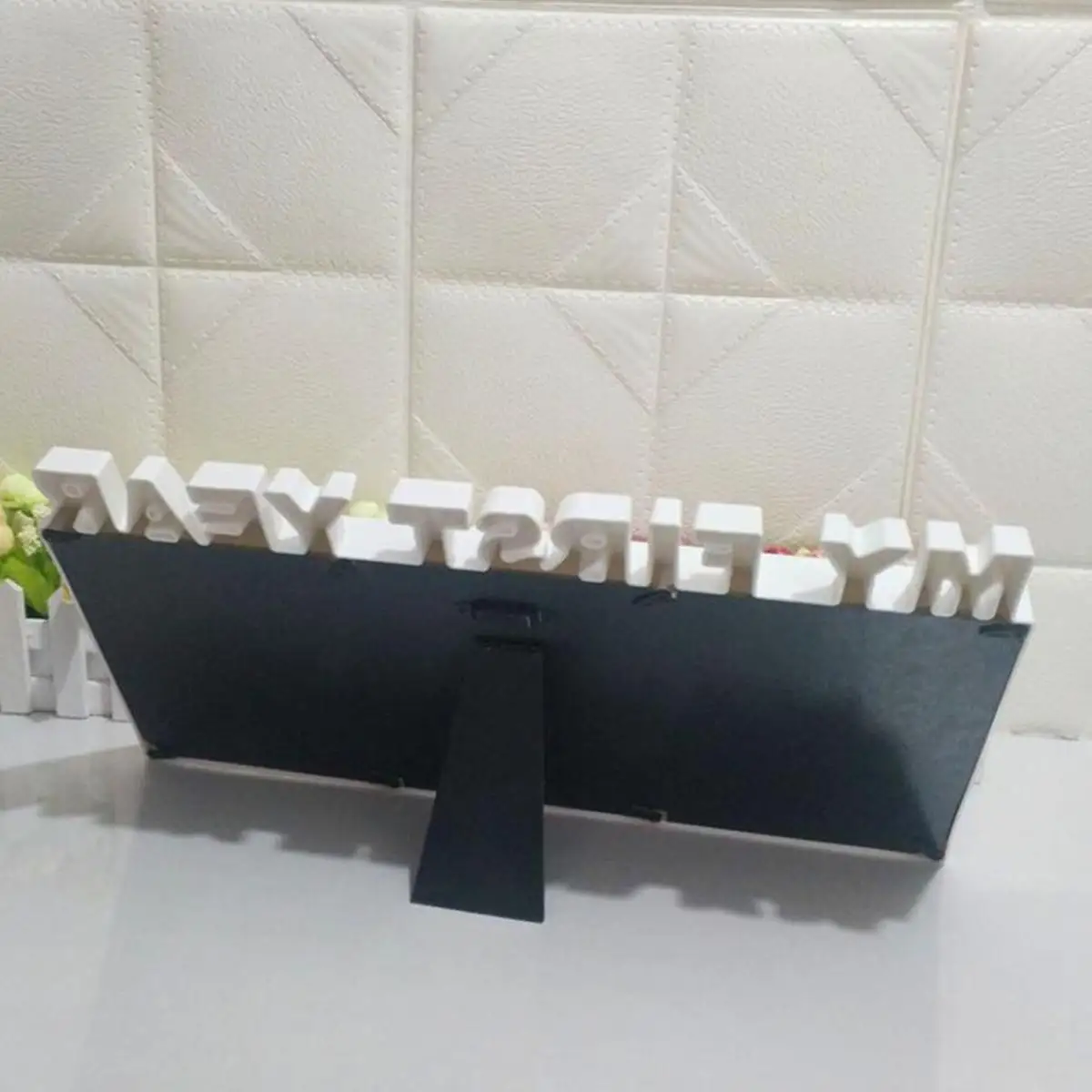Милая детская фоторамка DIY отпечаток руки или след 12 месяцы фоторамка для маленьких мальчиков и девочек мой 1 год белого и синего цвета, розовый, домашний декор