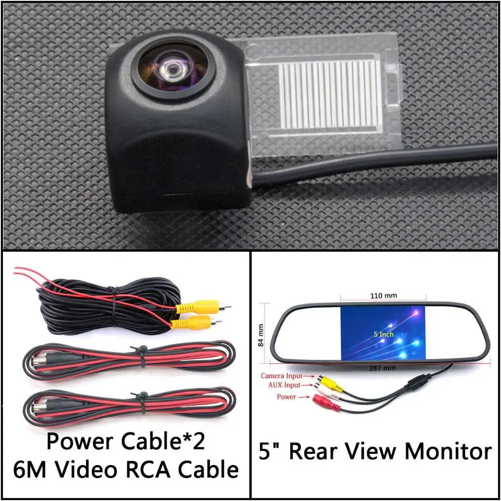 Cam N 5 inch Mirror 175 градусов HD камера заднего вида Камера для peugeot 208 3D/5D хэтчбек 2012- 301/308/408/508/C5/3008/307 хэтчбек - Название цвета: Cam N 5 inch Mirror