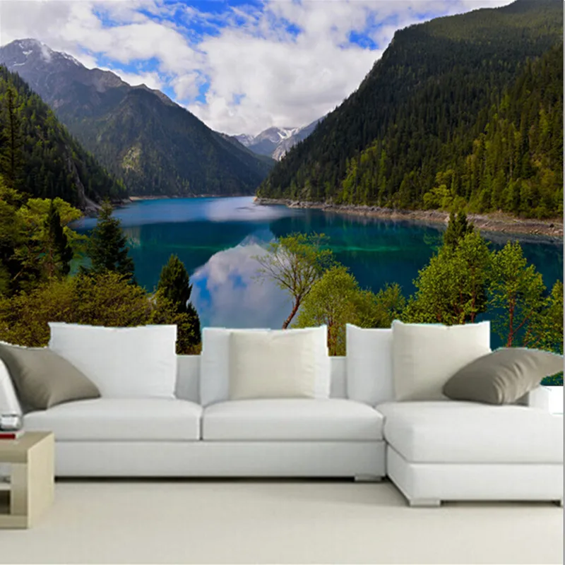 

Custom 3D large murals,China Mountains Lake Scenery Nature wallpapers, living room sofa TV wall bedroom wall paper