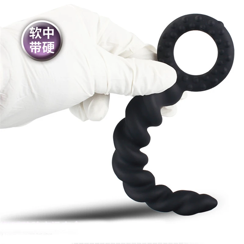 Силиконовые скрученные анальные шарики Анальная пробка мужской массаж простаты