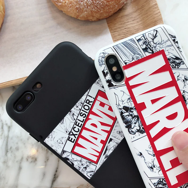 Модные 3D тисненые Мстители сгущенные скраб ТПУ чехол для iPhone 6 6splus 7 8 plus X Xs Max XR