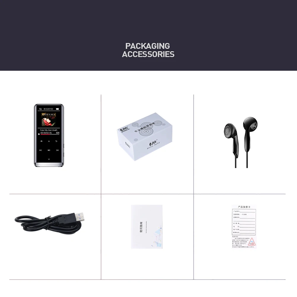OTG MP3 плеер Диктофон Bluetooth 4,2 сенсорный экран 1,8 дюймов Мини 800 мАч с HIFI 5D 8 ГБ/16 г ультра тонкий HiFi MP3 плеер