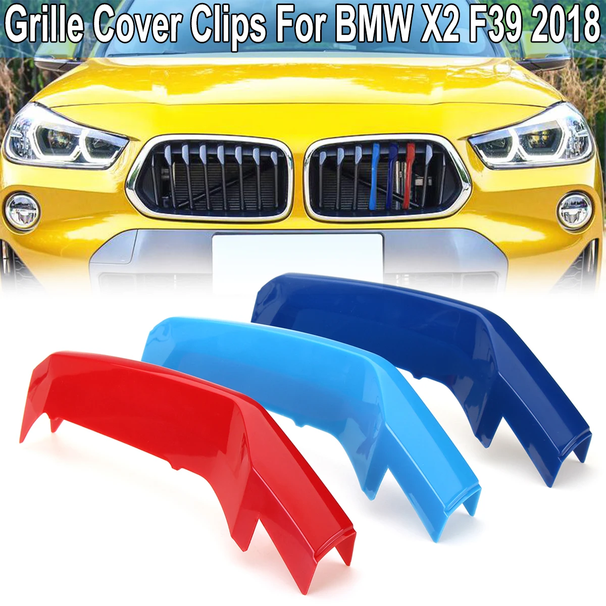 Для BMW X2 F39 2018 М 3D Автомобильная передняя решетка гриля Крышка отделки клипсы