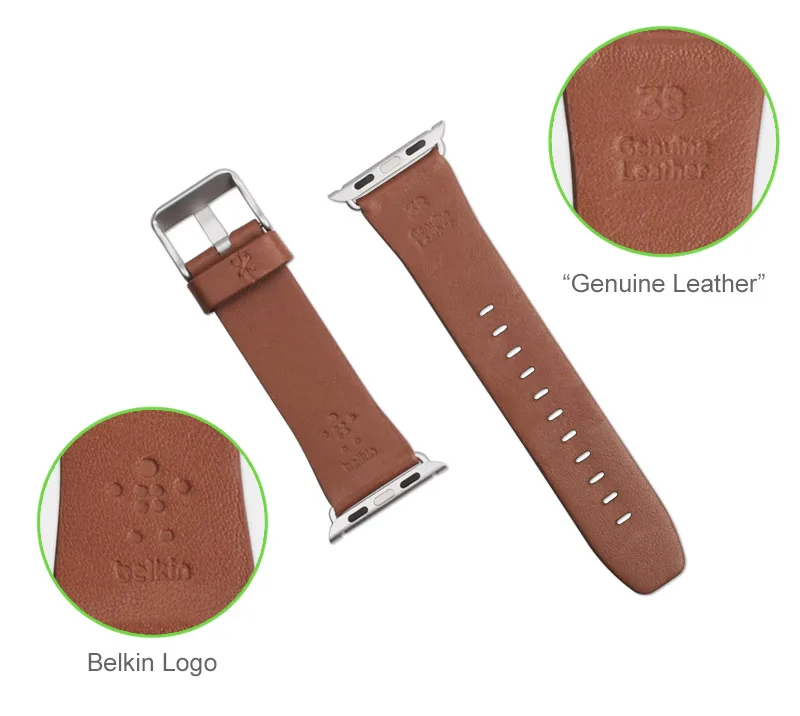 Belkin Оригинал Премиум классический итальянский кожаный ремешок для Apple Watch 38 мм с
