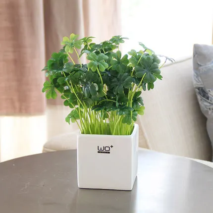 A007 28x22cm Новые свежие зеленые искусственные цветы растения в горшках керамическая ваза для бонсай в горшках домашний декор вечерние принадлежности Свадебные украшения - Цвет: A007 28x22cm