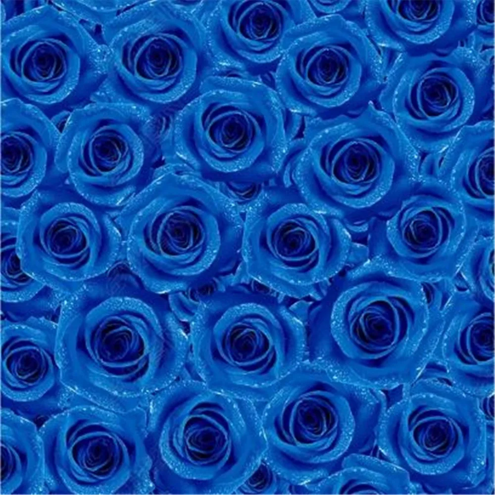 

Custom Any Size 3d Wallpaper Blue Rose Living Room Bedroom 3D Floor Interior Wallpaper Mural