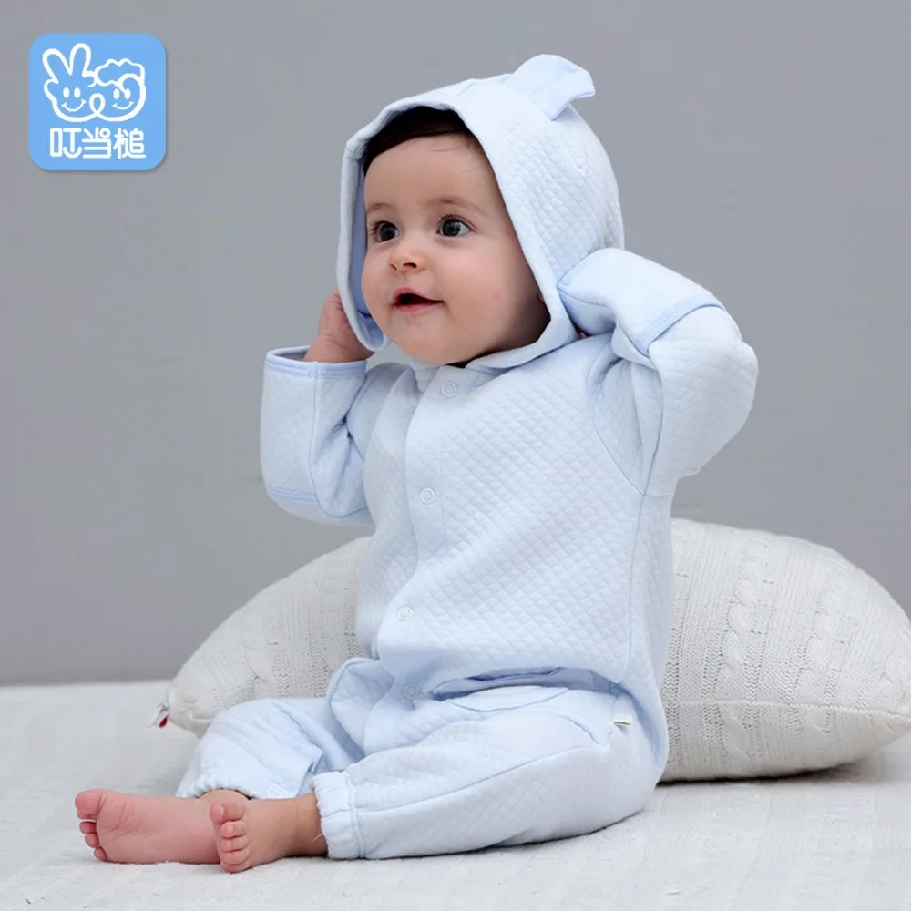 Одежда для новорожденных Dinstry теплая весенняя одежда с капюшоном и милым принтом