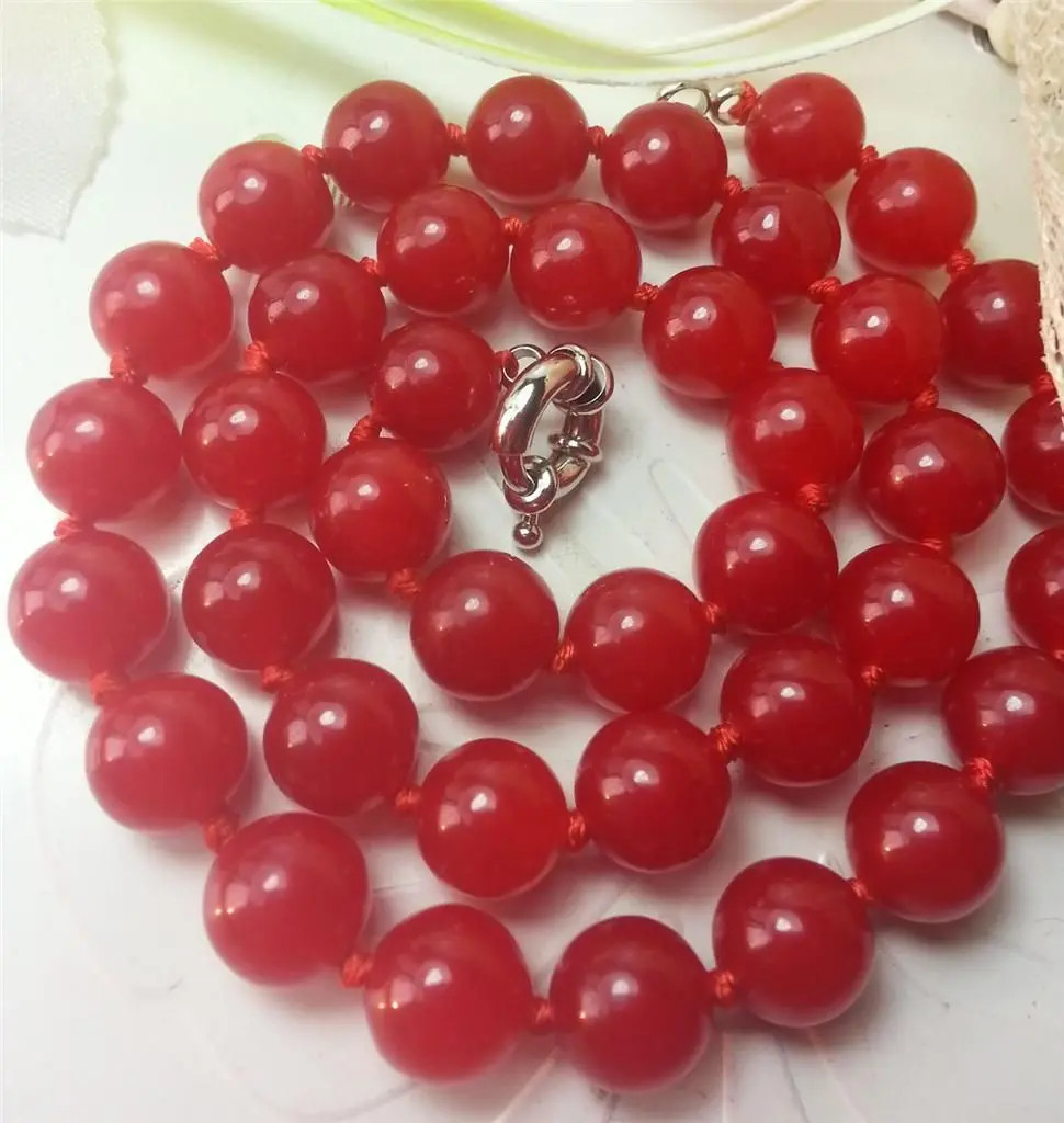 Фото Бусины Из Красного халцедона 10 мм для ожерелья сделай сам модные ювелирные