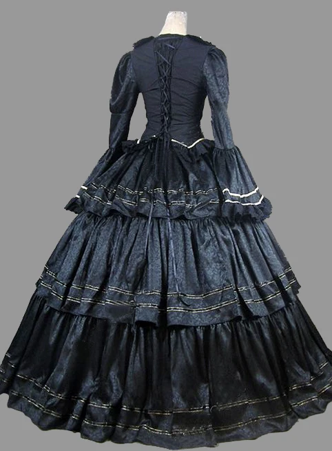 Гражданская война Викторианский парча бальное платье период выпускного вечера