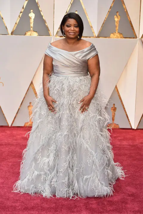 Октавия Спенсер Платья Знаменитостей на 89-й Academy Awards Оскар 2017 Red Carpet Серебряная