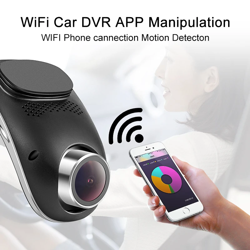 Автомобильный видеорегистратор с двумя камерами WIFI Full HD 1080P ночная