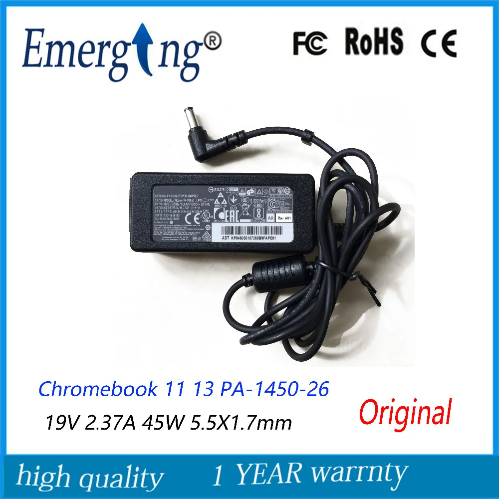 

Original 45W 19V 2.37A 5.5*1.1mm New AC Laptop Adapter For Acer Chromebook 11 13 PA-1450-26