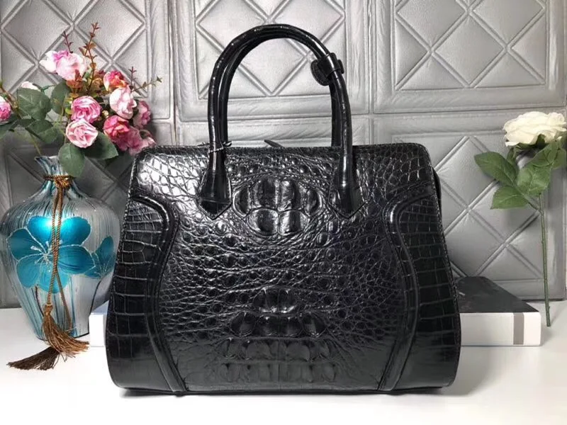 Модная дизайнерская женская большая сумка из натуральной кожи аллигатора