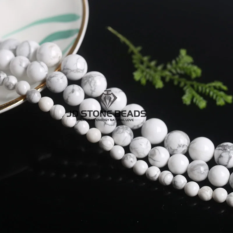 Натуральный граненый круглый бисер с белыми бусинами из бирюзы Howlite, полуфабрикат ручной работы, матовый камень для изготовления ювелирных изделий