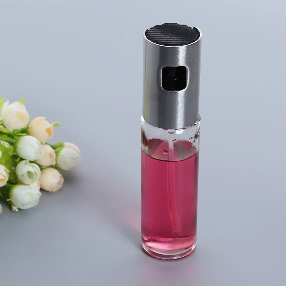 100ML Stainless Steel Glass Oil Pump Spray Fine Bottle Olive Can Vinegar Spraying BBQ Kitchen Cooking Gadgets New |