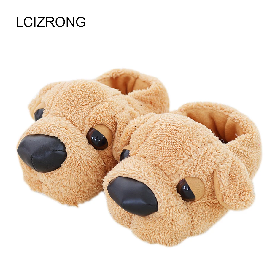 

Women Anime Cartoon Dog Slippers Lovers Warm Indoor Woman Slippers Plush Shoes Girl Home Pantufas House Ladies Slippers Children