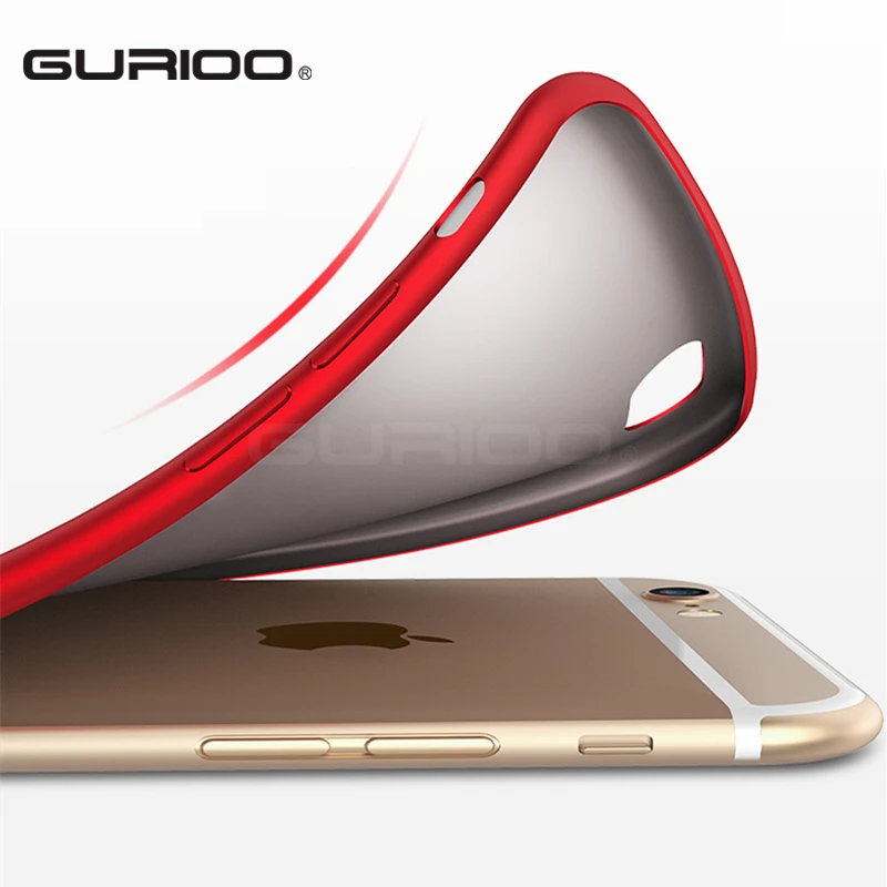 GURIOO Cases for Apple iPhone 6 6s 7 8 Plus X Covers Matte Soft TPU Silicone i6 Cover 6S Protective Case Full |