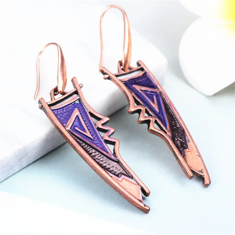

WWLB Brands Enamel Earring Fashion ZA Jewelry Trendy boucle d oreille Bijoux Copper Geometric Earrings For Women Pendientes
