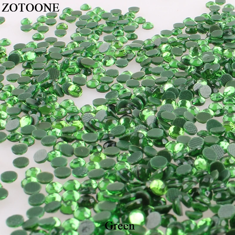 ZOTOONE Зеленая Смола горячей фиксации Стразы теплопередача дизайн ногтей s для