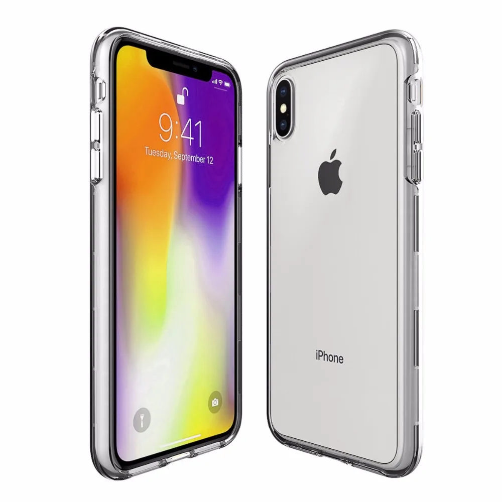 Crystal Clear Жесткий Чехол для iPhone XS Max X 6 S 7 8 плюс + крышка Броня прозрачная сзади