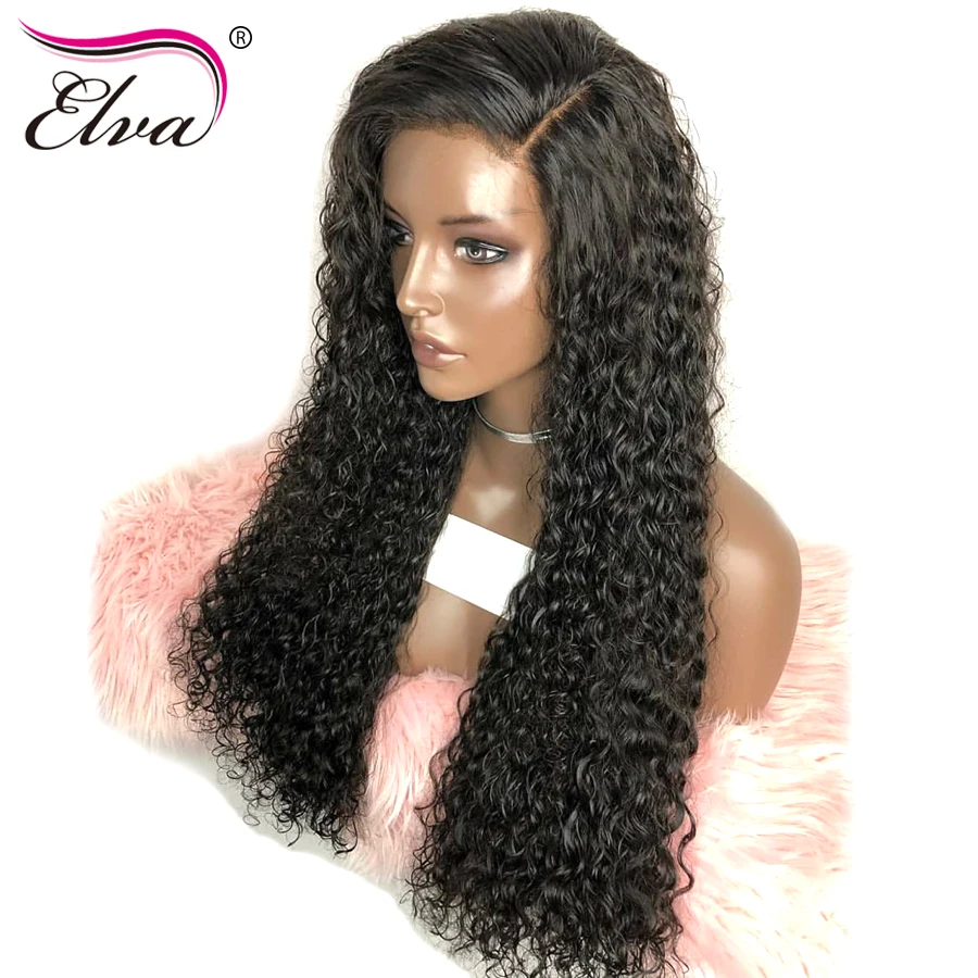 Elva волосы 150% плотность 13х6 кружева передние человеческие парики предварительно