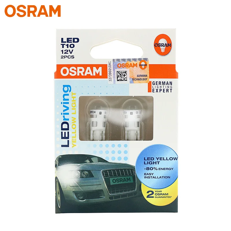 OSRAM T10 светодиодный светильник с поворотным сигналом для автомобиля желтая