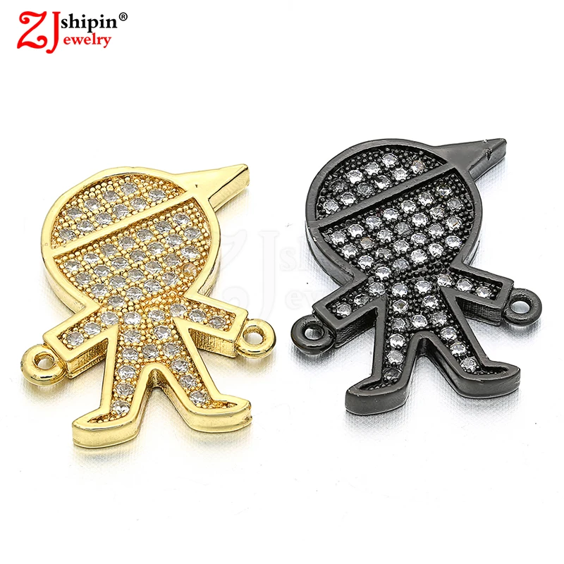 Новинка 2018 детский соединитель для ювелирных изделий в форме мальчика из фианита