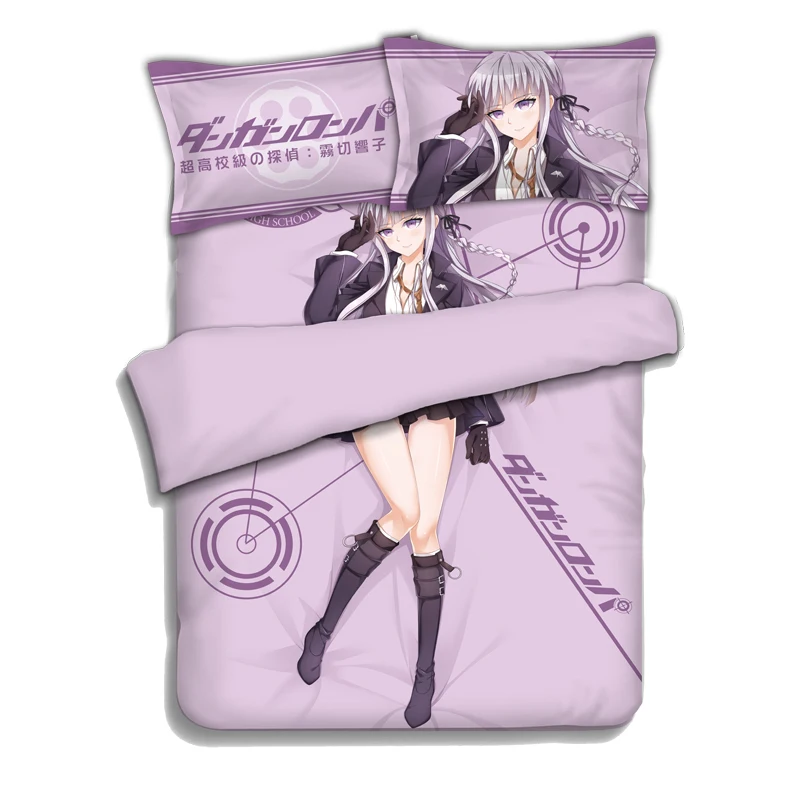 

New Anime Cartoon Danganronp Kirigiri Kyouko Quilt Cover Soft Printed Bedding Set With Pillow Cases Bed Sheet Duvet Cover Set