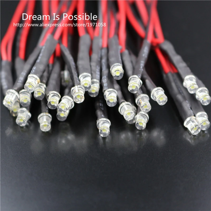 50 шт. фиолетовый с плоским верхом предварительно проводная 3 мм из светодиодов