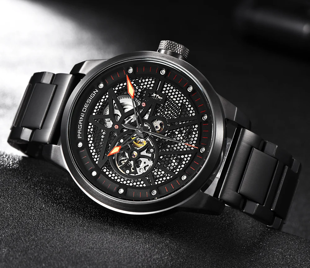 

PAGANI DESIGN Men's Classic Stainless Steel Mechanical Watches Waterproof mens watches top luxury Hollow Automatic Watch/PD-1625