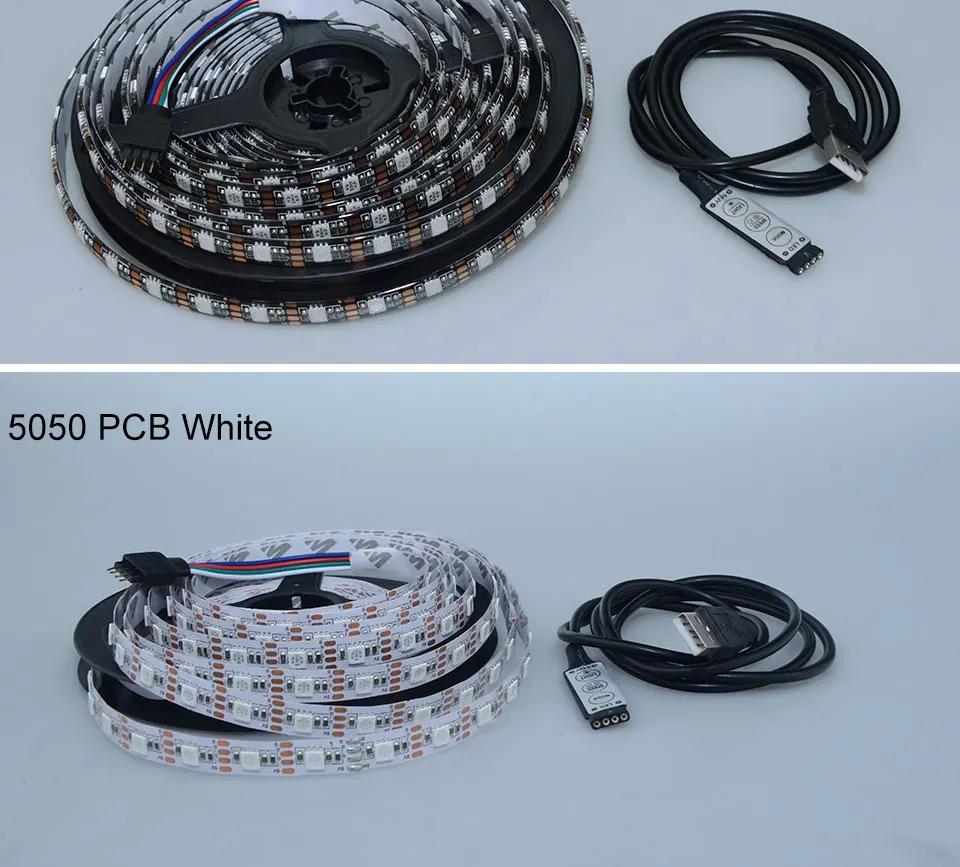 EeeToo светодиодный полосы USB светильник 5050 RGB светодиодный светильник 5V 3key 24key светодиодный полоса Lampara Гибкая неоновая лампа ТВ фон настенный Декор Светильник Инж