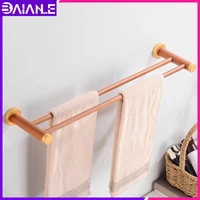 bathroom towel rack hanging holder aluminum wood double towel bar wall mounted towel holder storage hanger bathroom accessories