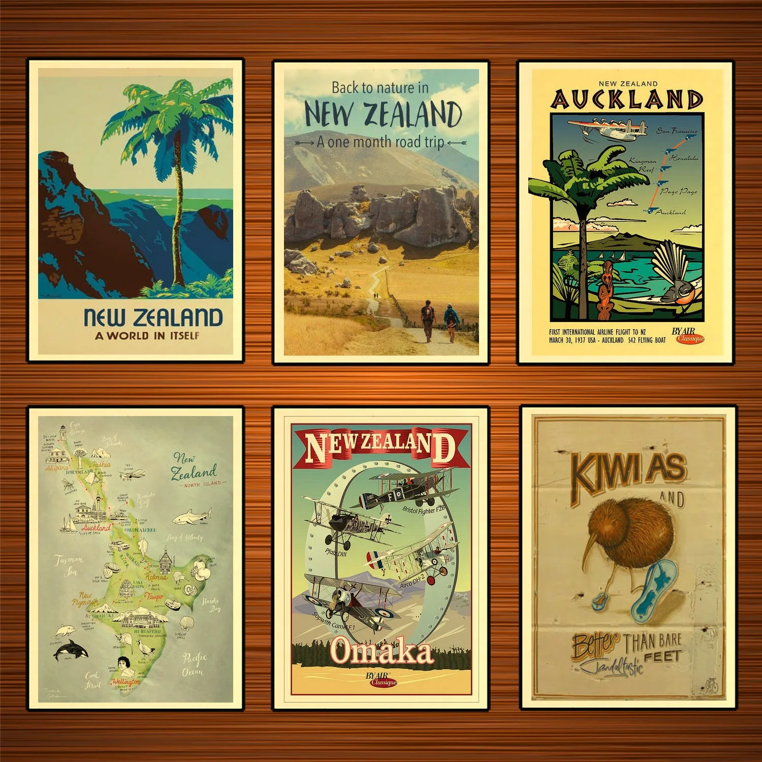 Новая Зеландия NZ мир в себе путешествия Классическая Настенная Наклейка холст