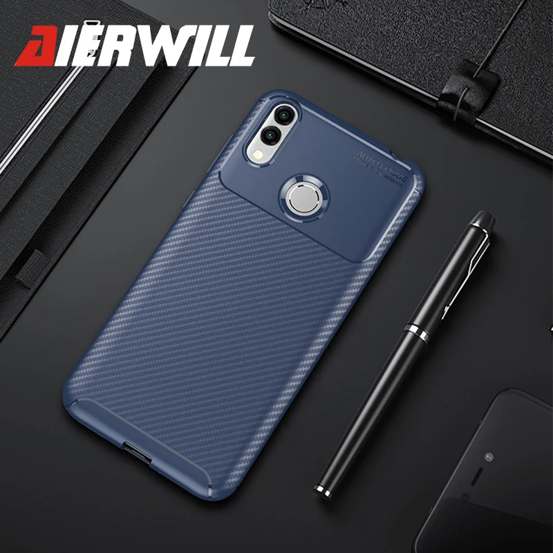 honor 8C case For Huawei Honor 8c Case Shockproof Armor Carbon Fiber Soft Silicone Bumper Cover for |