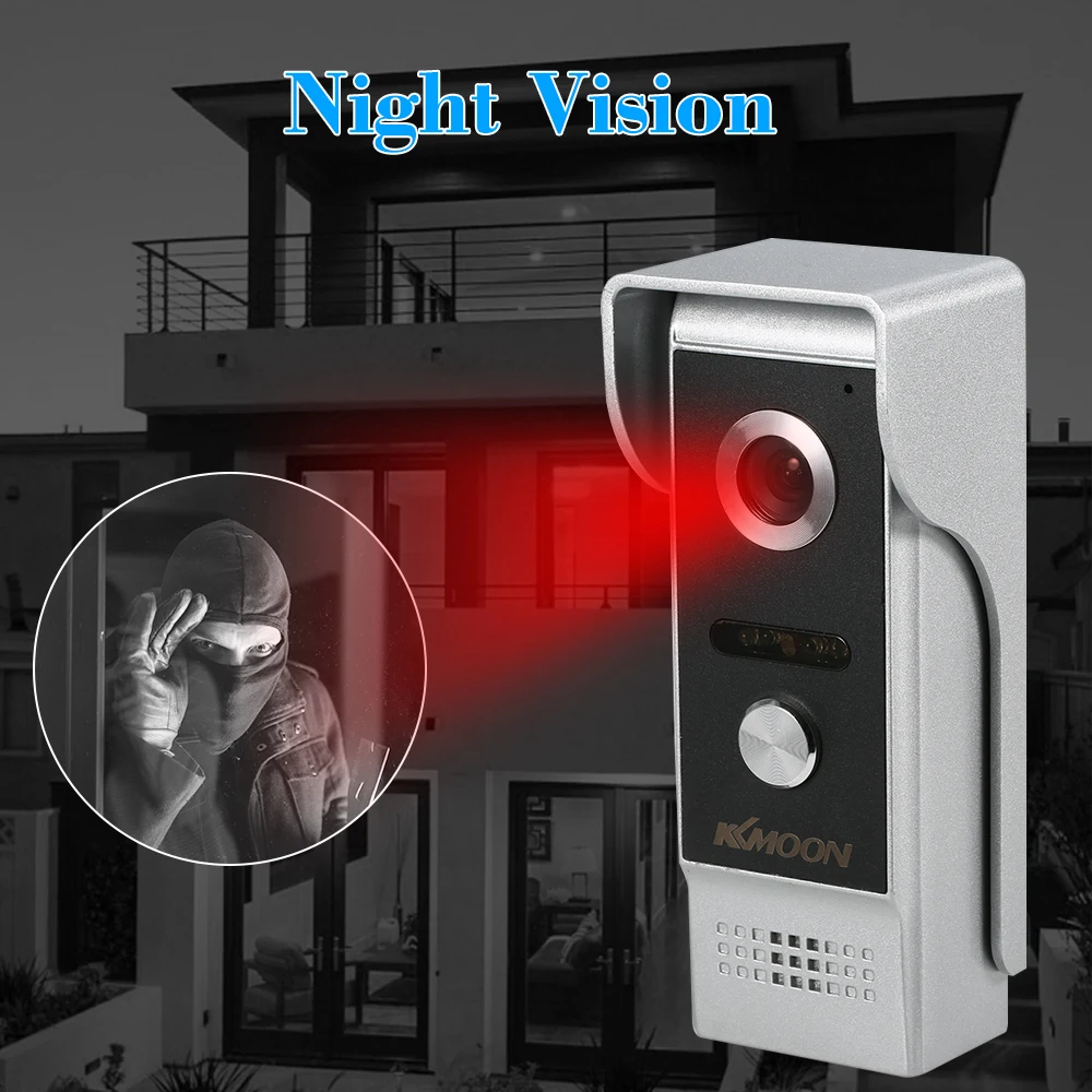 KKmoon 4," сенсорный экран видеодомофон система дверного телефона с водонепроницаемый ИК-камерой ночного видения визуальная система видеодомофона